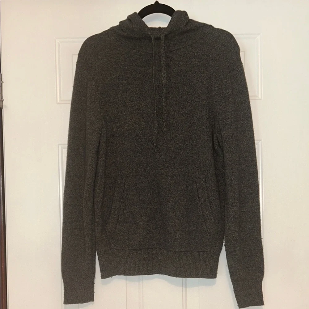 Banana Republic Men's Italian Yarn Hoodie Sweater M Gray Casual Preppy Golf